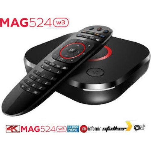MEDIA BOX INFOMIR MAG524 W3 ΜΑΥΡΟ 1GB/4GBFLASH MEMORY